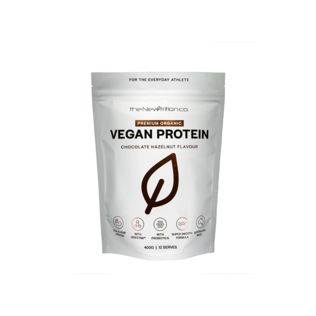 NewtritionCoOrganicVeganPremiumProteinPowderSupplementChocolateHazlenutFlavour400gfront_1024x1024@2x