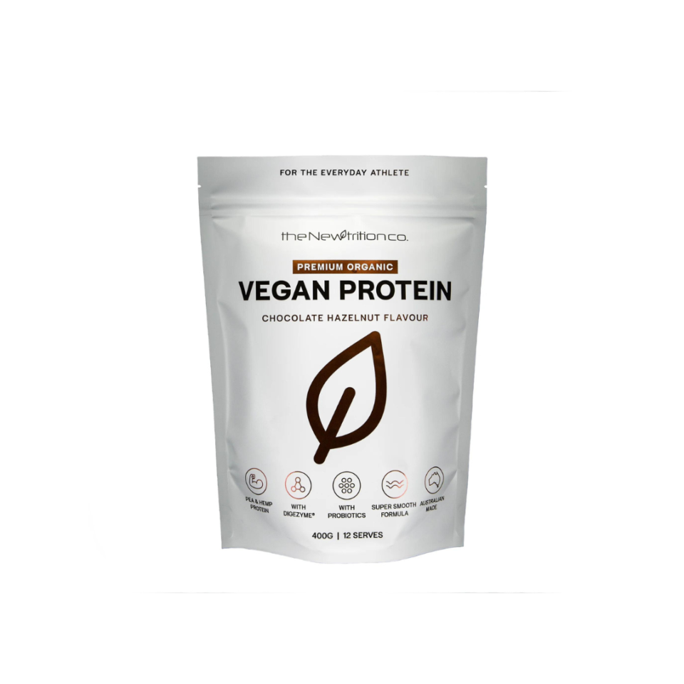 NewtritionCoOrganicVeganPremiumProteinPowderSupplementChocolateHazlenutFlavour400gfront_1024x1024@2x